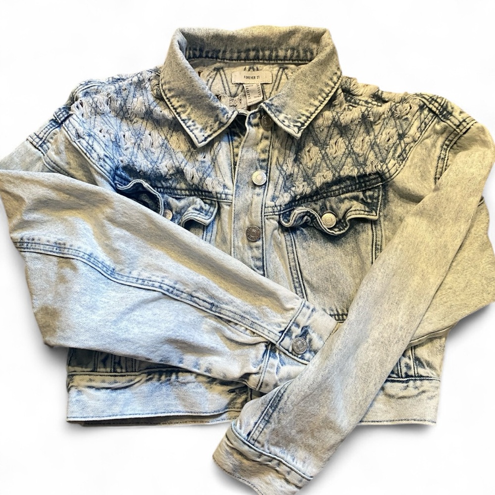 distressed denim jacket